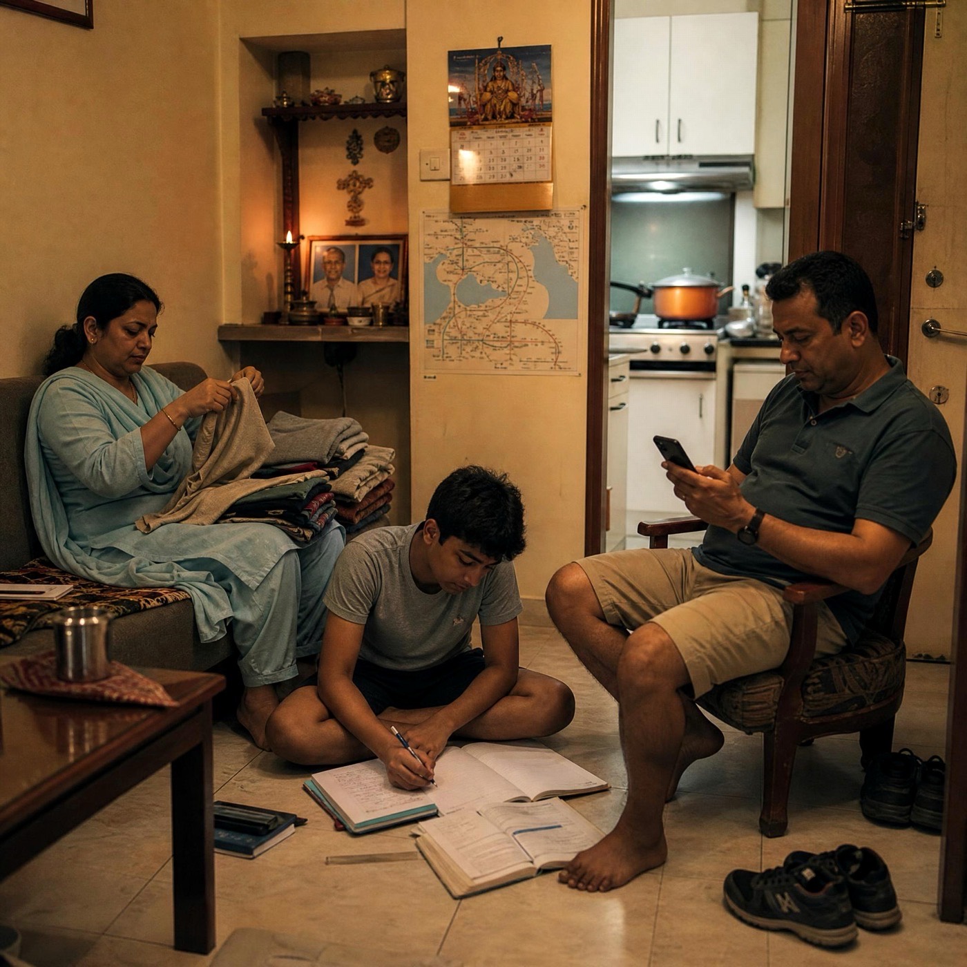 A family together in their Hong Kong home