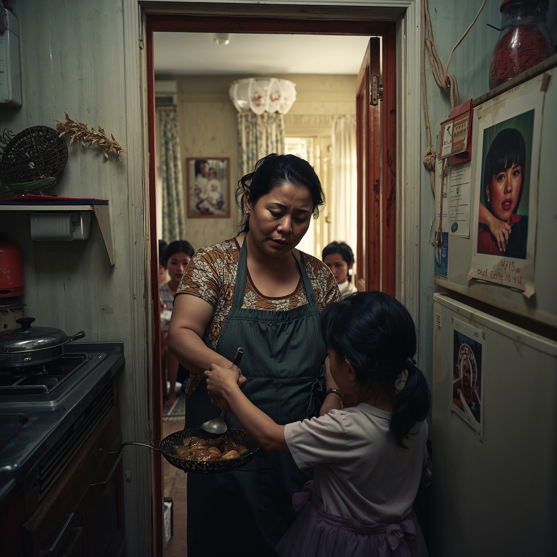 A quiet, comforting moment at home